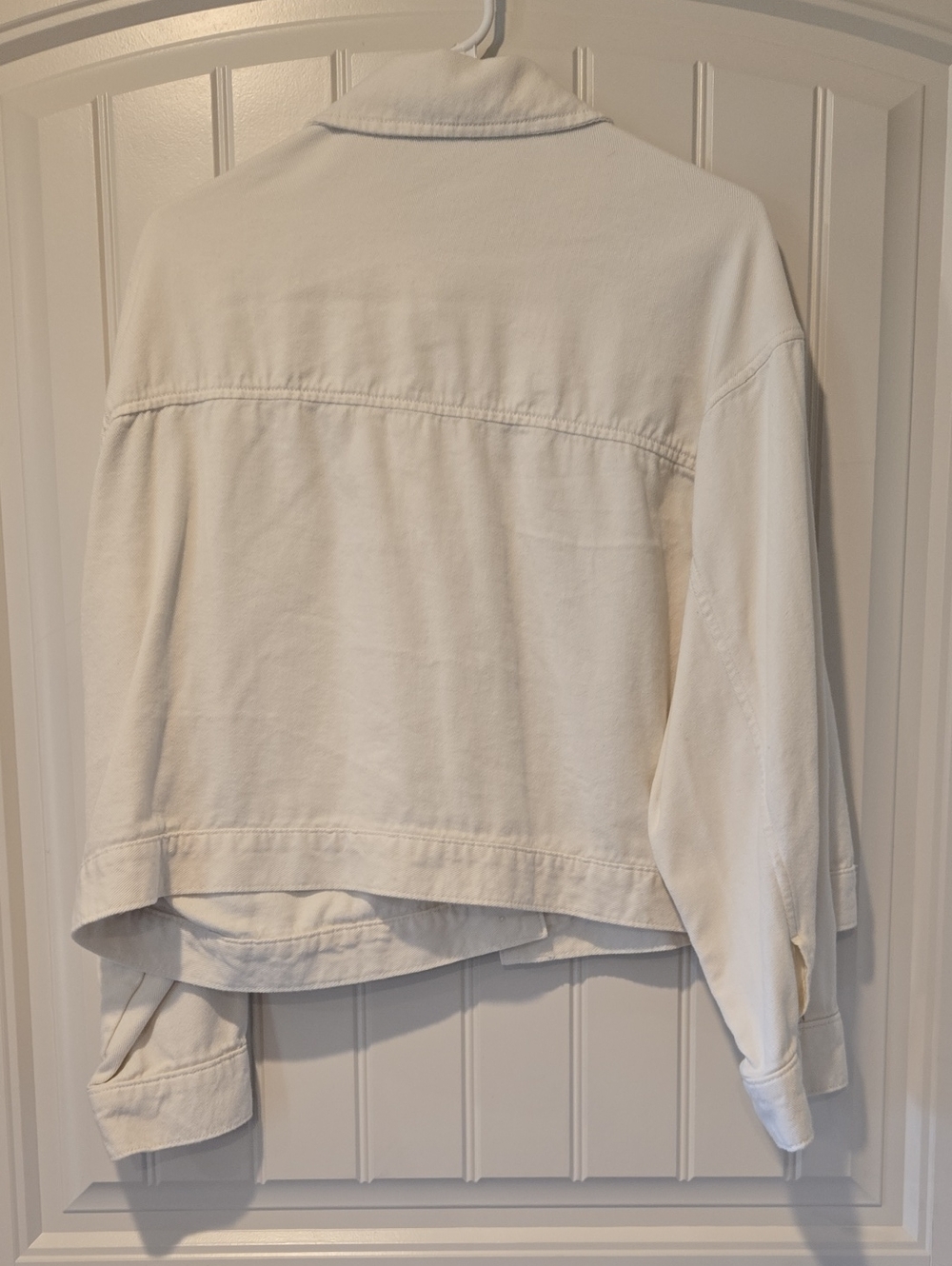 Old Navy Women's Cream Button-Front Jean Jacket - Picture 2 of 3